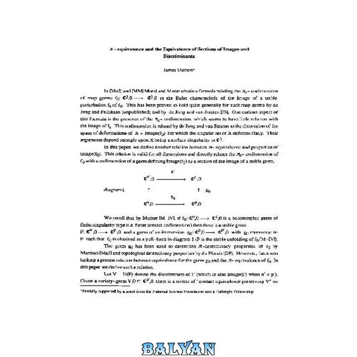 دانلود کتاب A – equivalence and the equivalence of sections of images and discriminants